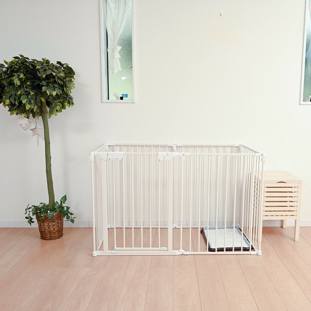 スチールペットサークル 6枚セット ホワイト | KISSBABY