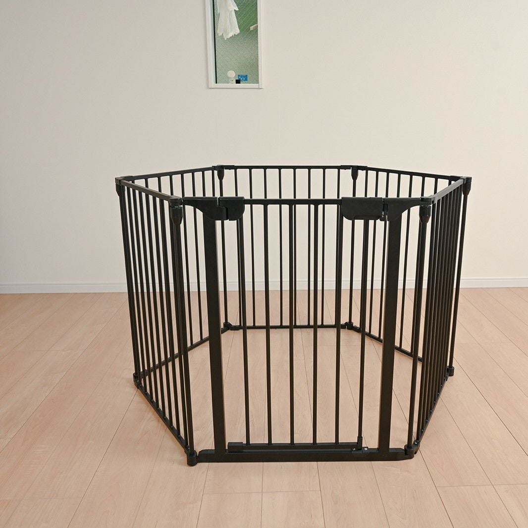 スチールペットサークル 6枚セット ブラック | KISSBABY